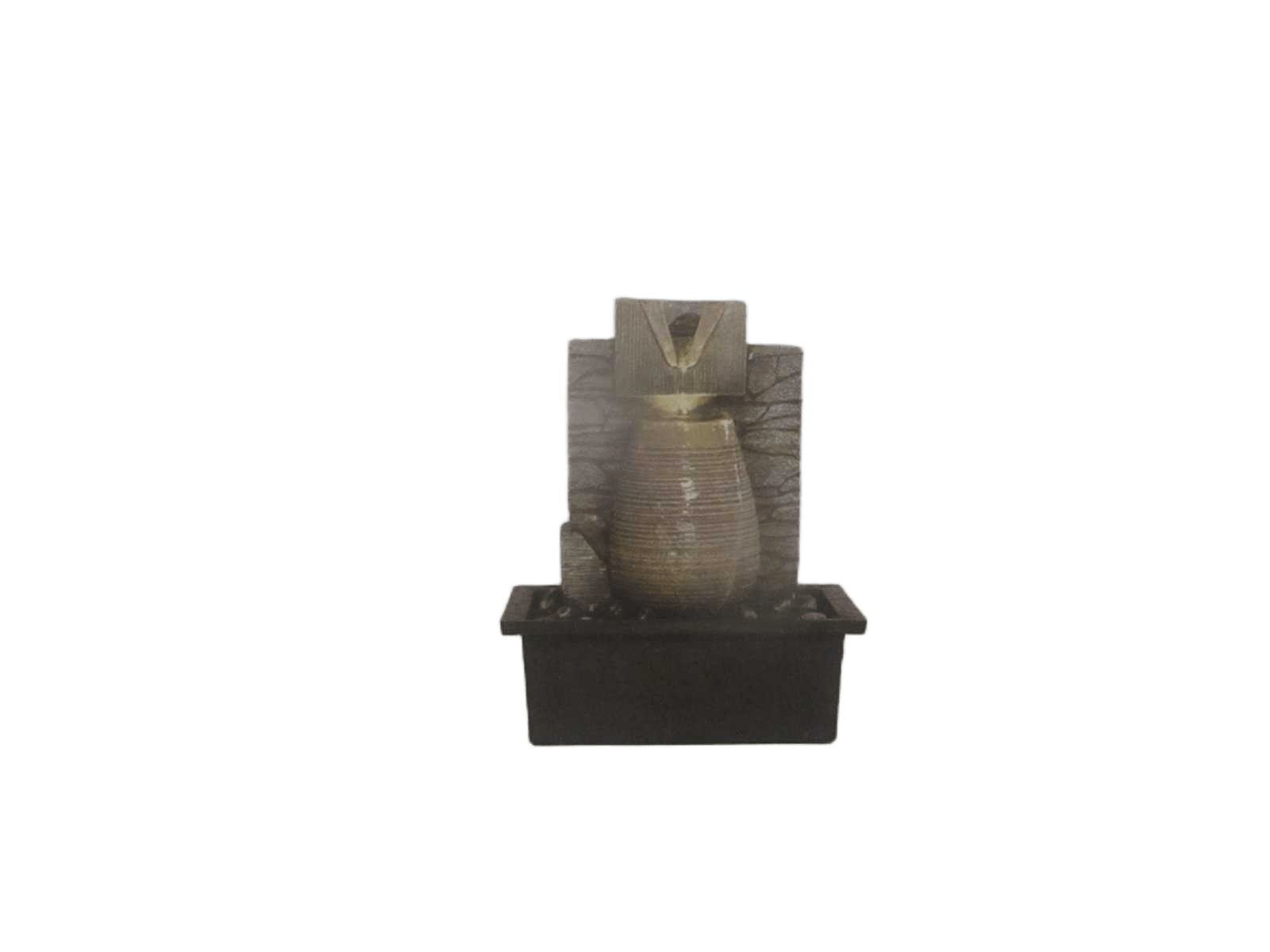Fountain Polyresin With Platic Base Pump,3w 2 Design Ass 19x13x23