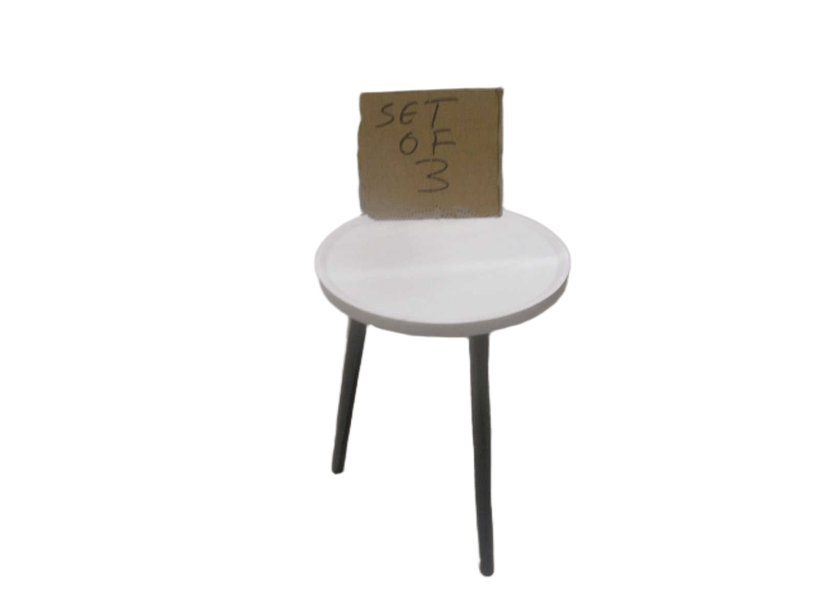 Coffee Tables Set Of 3 Mdf Top, Wood Leg White 40*45 40*50 40*55