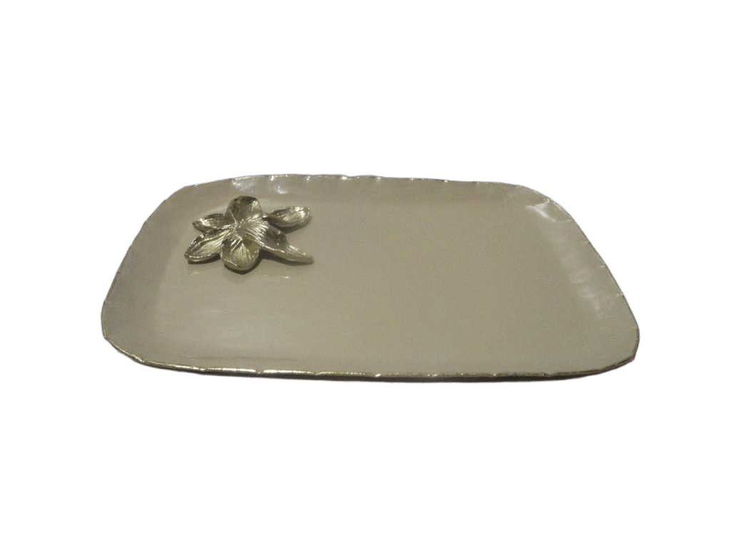 Plate Rectangular Iron Alluminium Champagne Insert