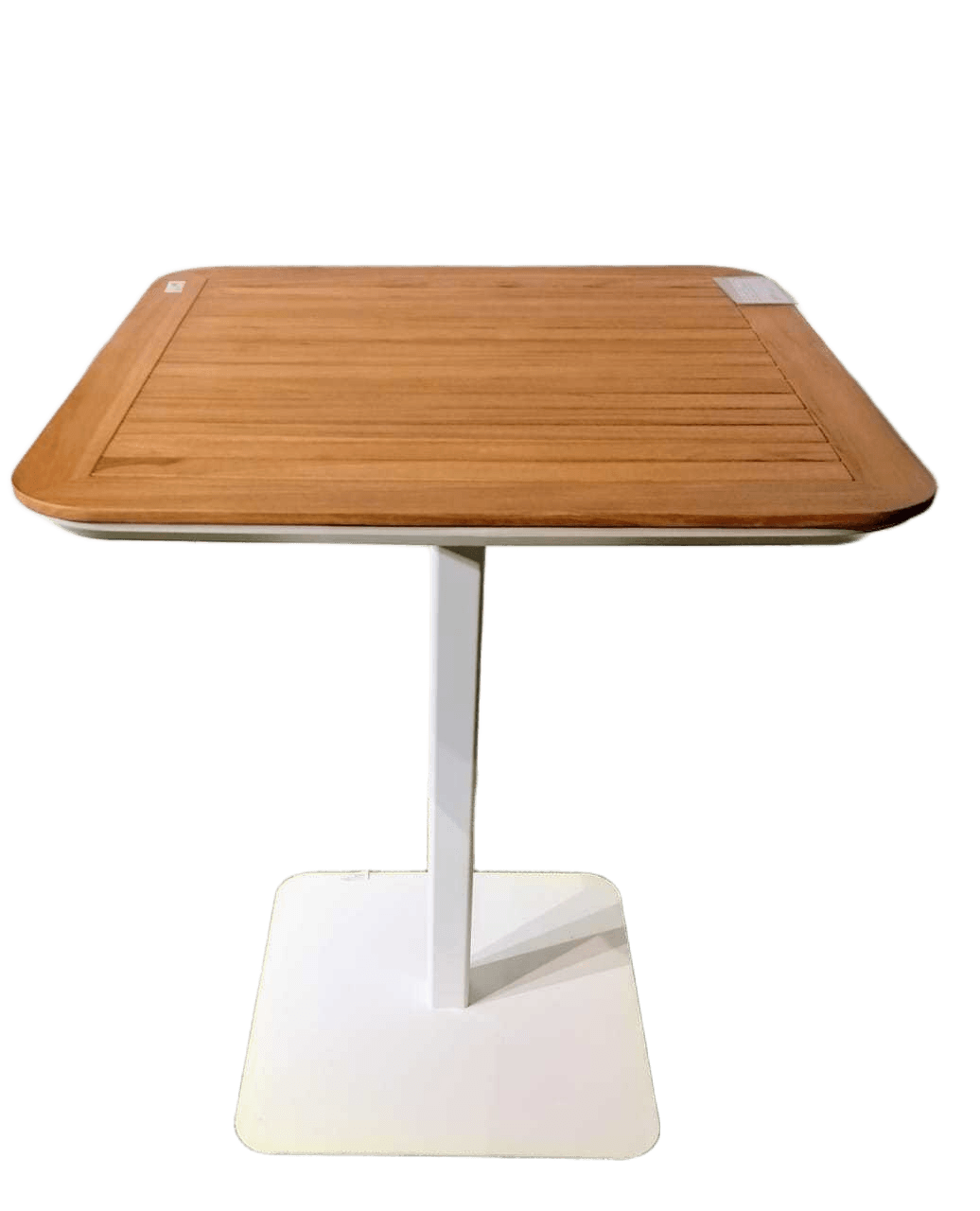 Bar Table Teak Woo Top + My-W602 White Aluminu Frame Teak Wood Top Table:80x80x100