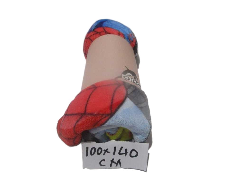 Baby Blanket, 100% Polyester, 380g Packing: Roll W Waist Card Spiderman 100*140