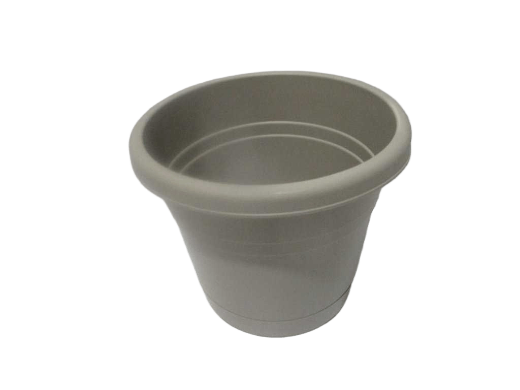 Flower Pot Kumquat Pp With Plate 650g 100% Recyclable Light Grey Dia34xh29