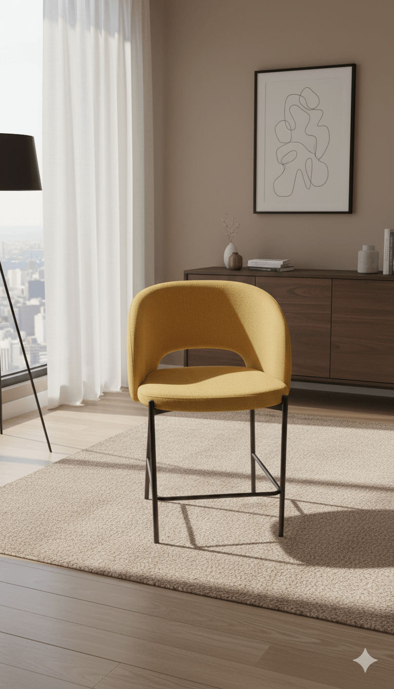Bar Chair With Black Metal Feet Uf920 03 Yellow 44*50*89