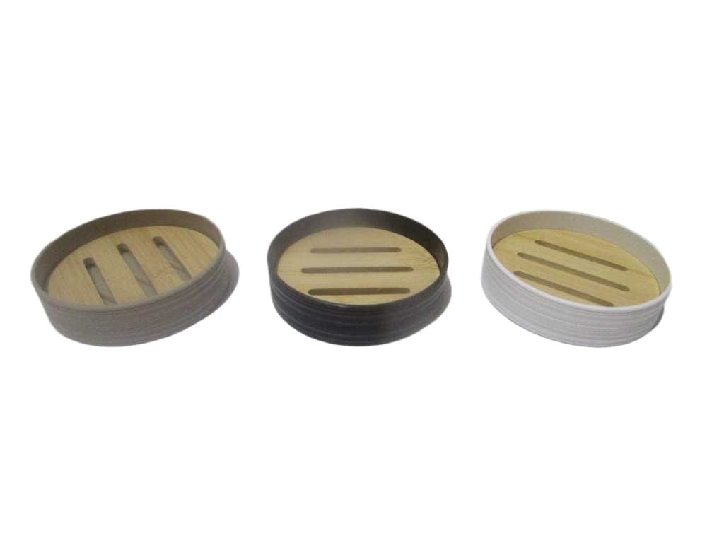 Soap Dish Black/White/Taupe Ass 10.7x2.7