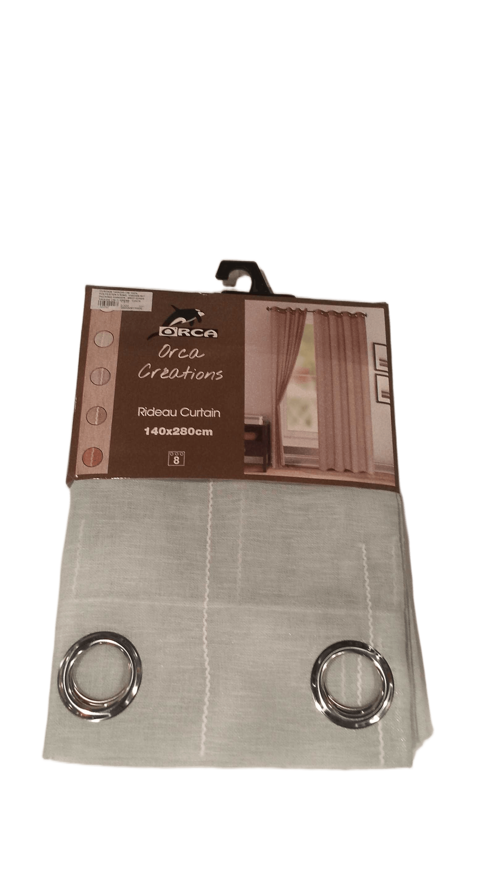 Curtain 140x280 Cm 100% Polyester 8 Ring 130gsm With Packing Hanger