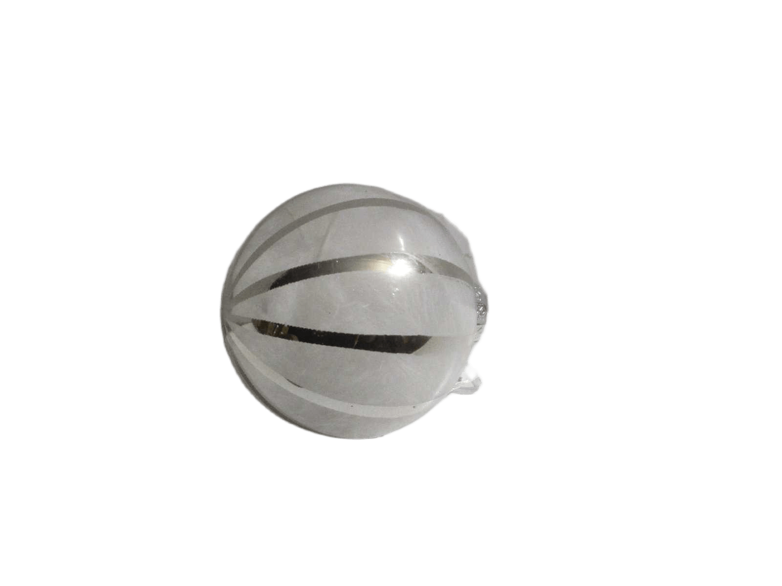 Ball Xmas 80mm Feathers Silver