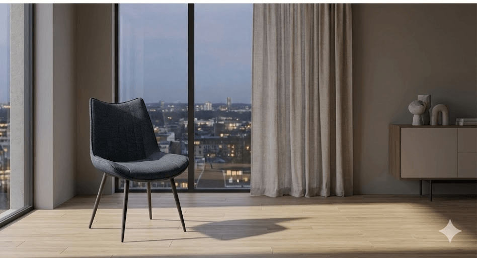 Dining Chair Black Metal Feet-Round Tube Uf885-04 Blue 54*45*86.5