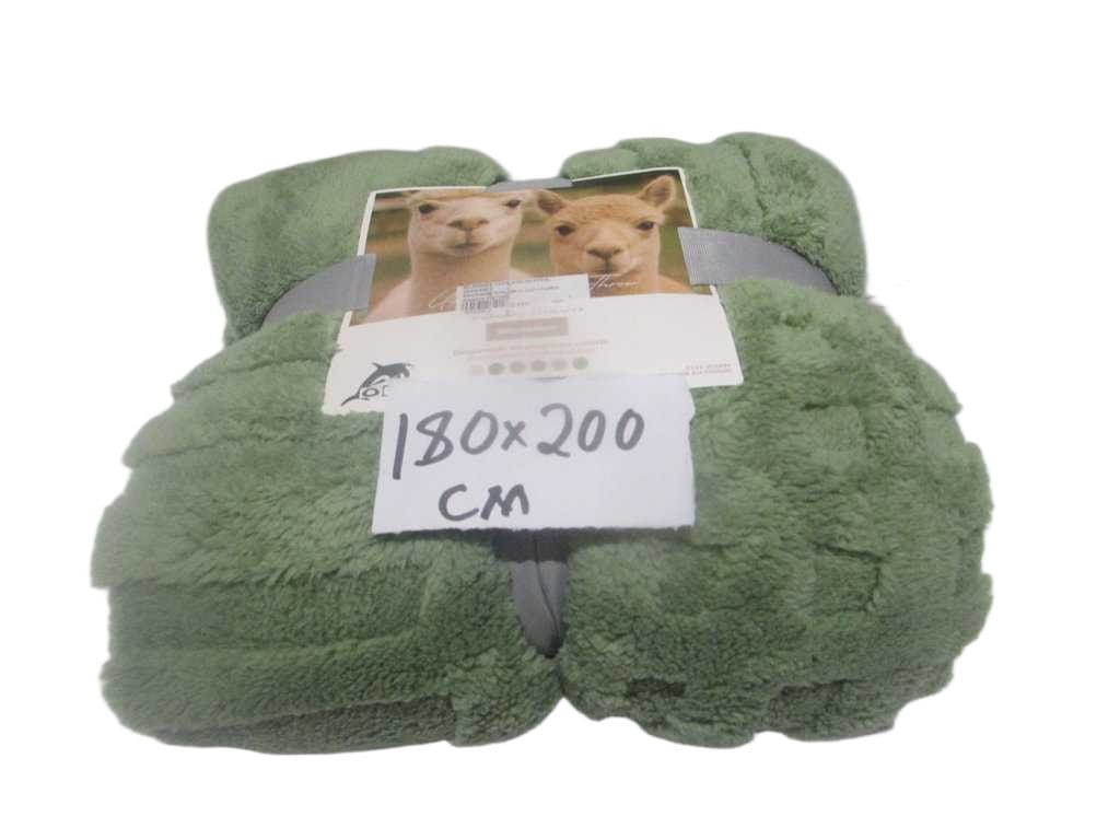 Blanket, 100% Polyester, 220gsm Packing: Color Card+cord Green 180*200
