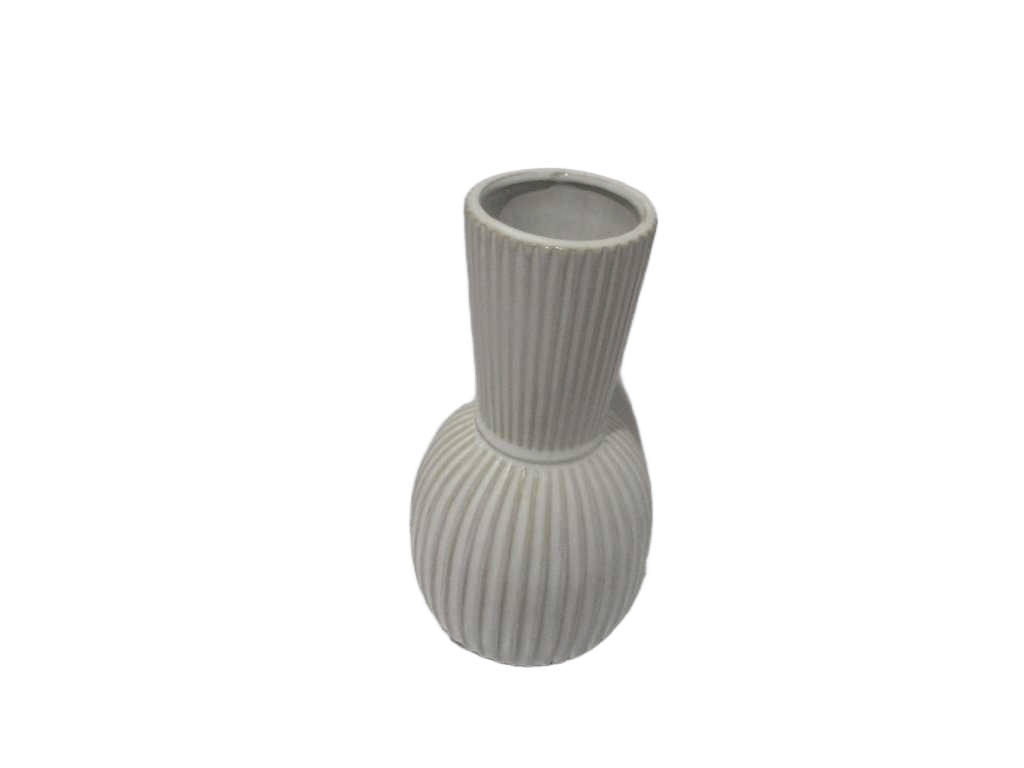 Vase 20cm Striped White