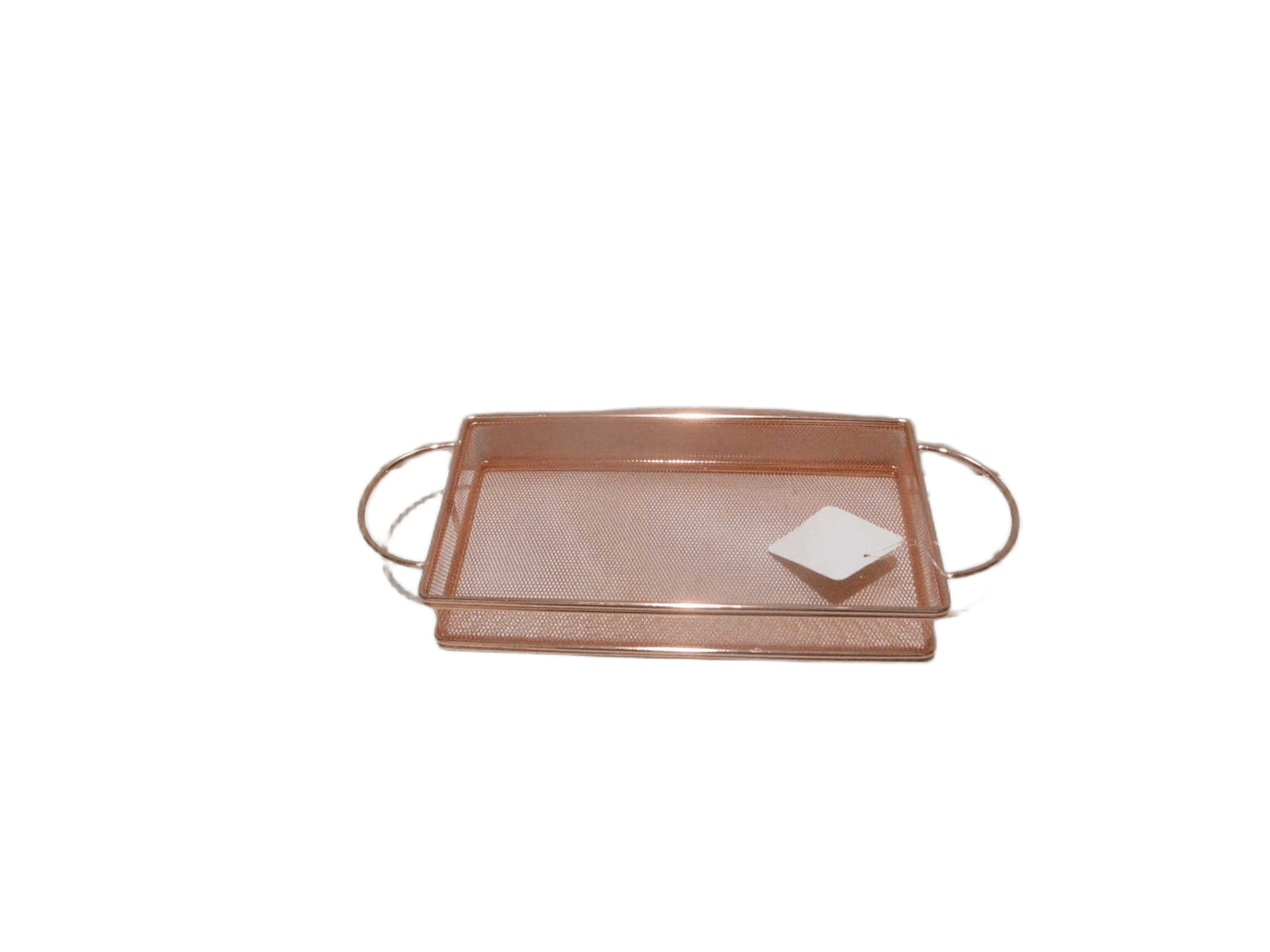 Rectangle Fry Basket With 2 Ears Handle 304 Inox Wet 201 Inox Frame Chrome Hanging Tag+opp Bag Rose Gold 25.5*13.5*4.5