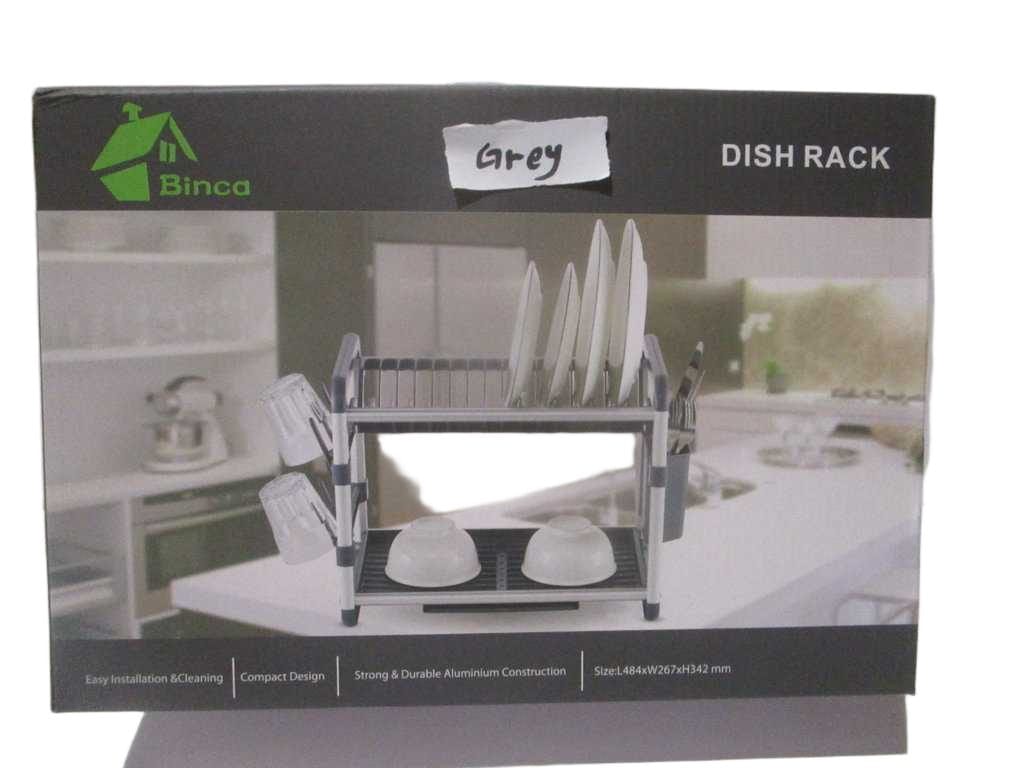 Dish Rack Two Layers Alu+pp Packing Color Box Grey 41.5*26*