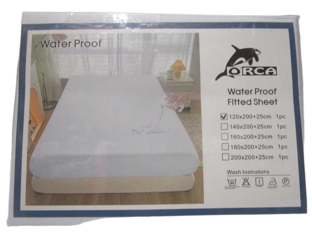 Bed Fitted Sheet Water Proof ,80ggsm+pu Color Card Pvc Bag White 54 120x200+25