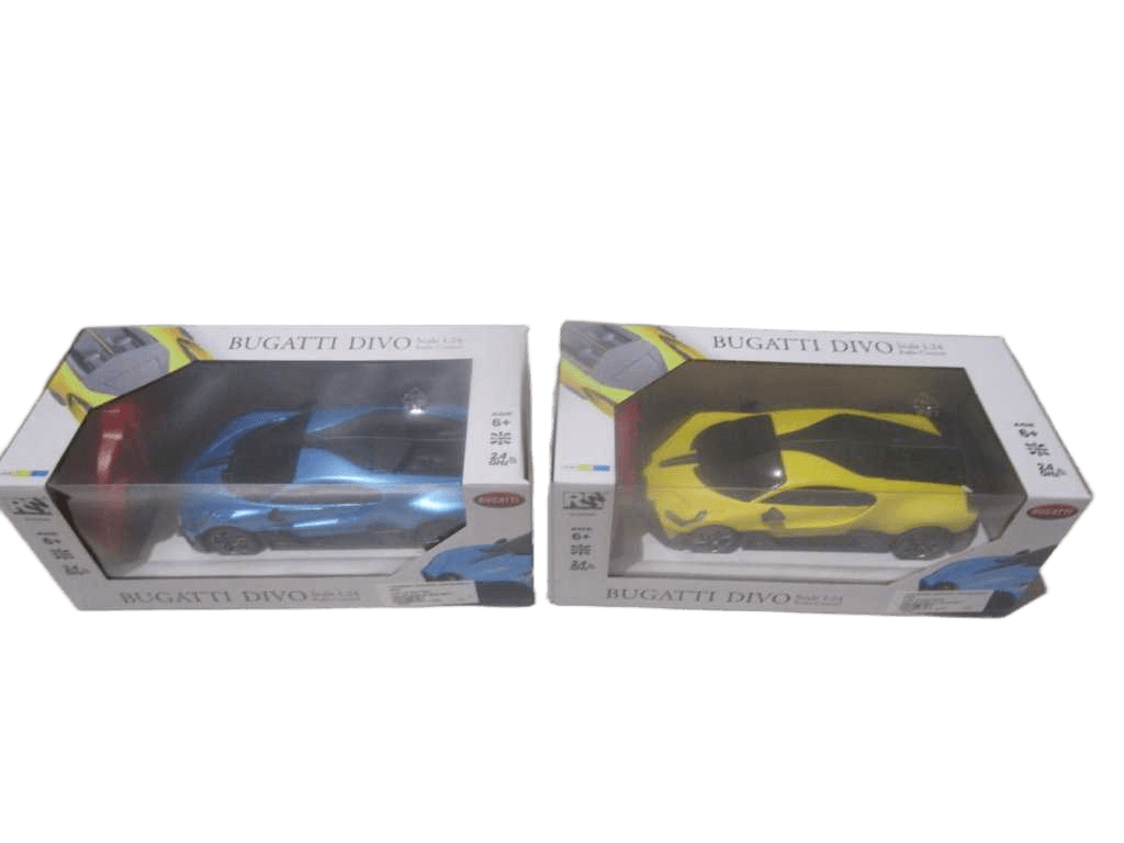 Car Radio Control Bugatti Divo 2.4g, Aa Battery Color Display Box Matt Blue Matt Yellow 19.3x9.5x5.5