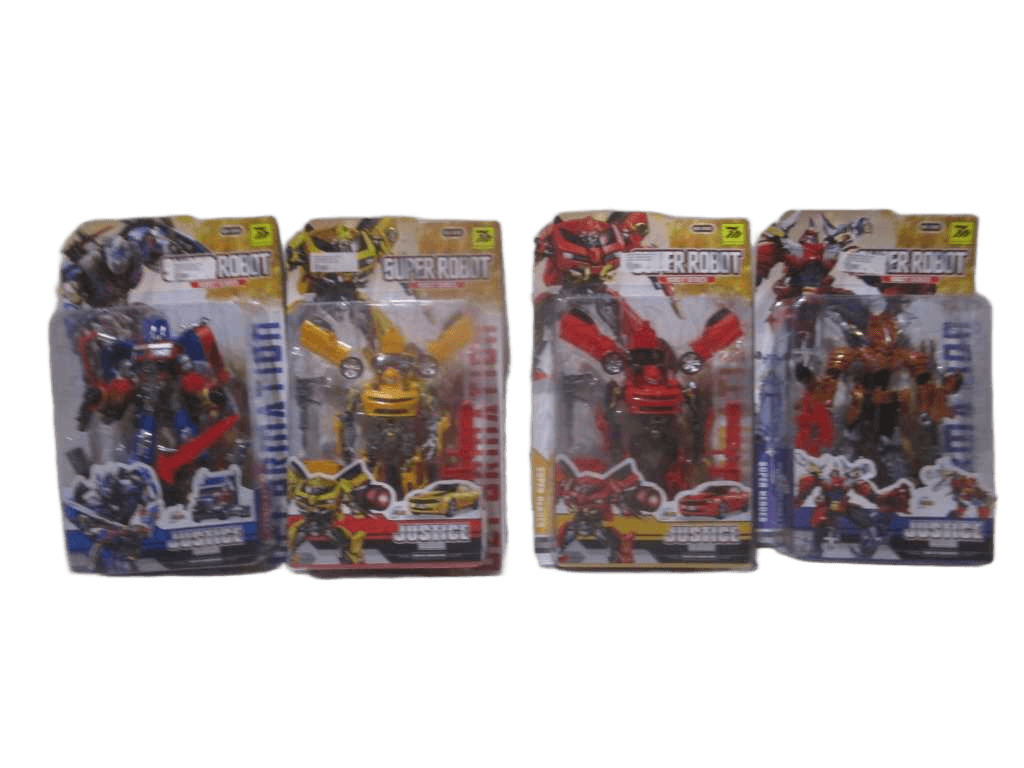 Transform Robot Car 4 Designs Assorted Display Packing Red Blue Yellow Orange 40x24x7.5