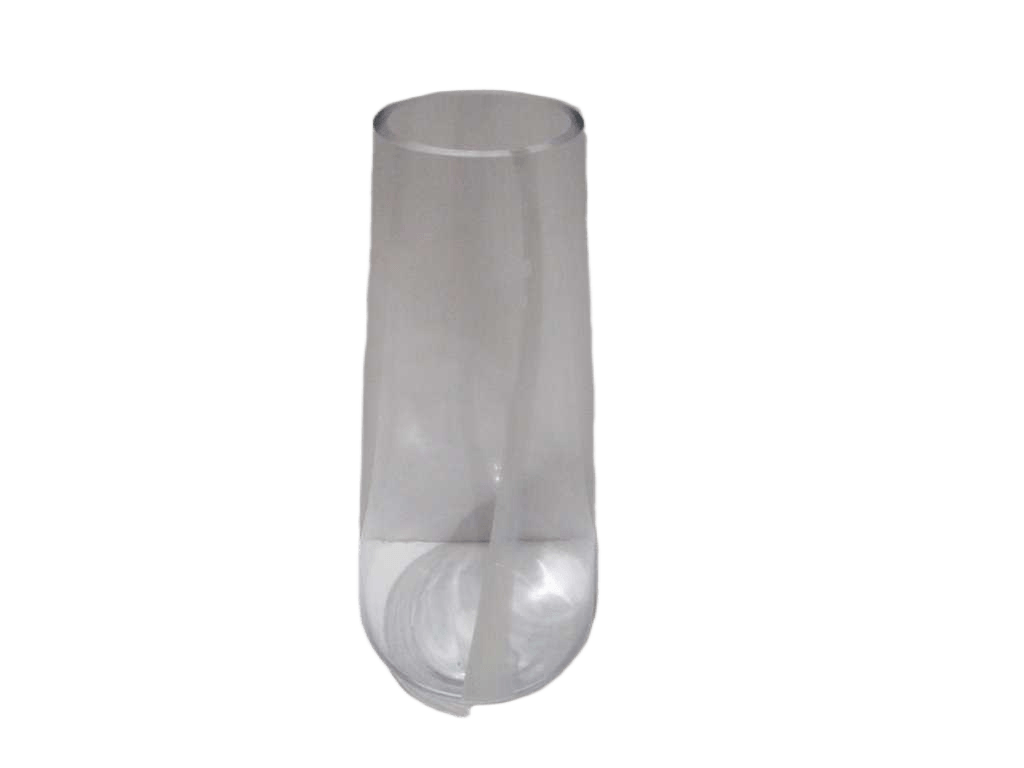 Vase Glass White Stripes On Body Clear And White 9.5*40