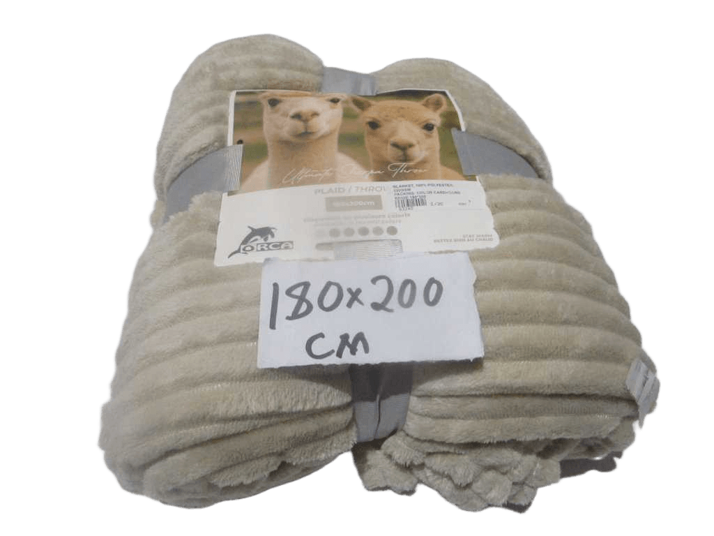 Blanket, 100% Polyester, 220gsm Packing: Color Card+cord Beige 180*200