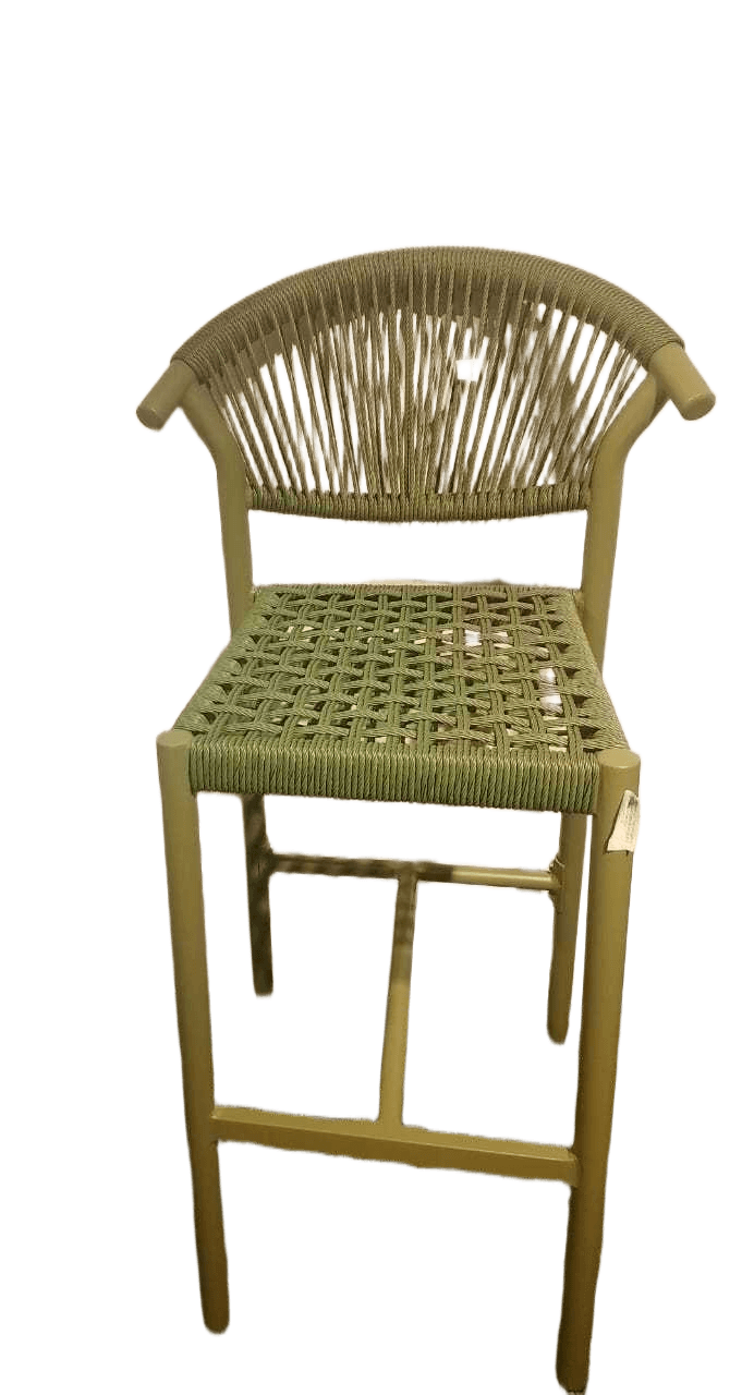Bar Chair Alu Tube 32x1.2mm Pe Rattan 24pcs/Stack Green Alu 61238pf6; Pe Qm11514 W53.5xd58xh106cm