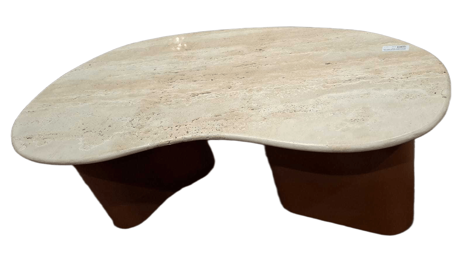 Coffee Table 2 Mm Iron Drums Beige Travertine Top