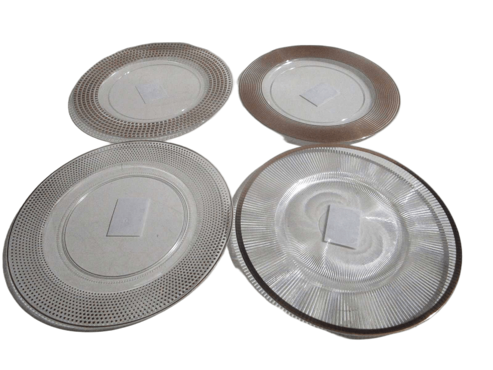 Plate White 33cm Rosegold 4ass