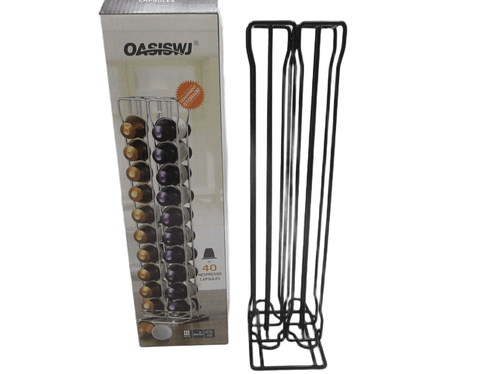 Coffee Capsule Metal Rack Black 9.5x9x37