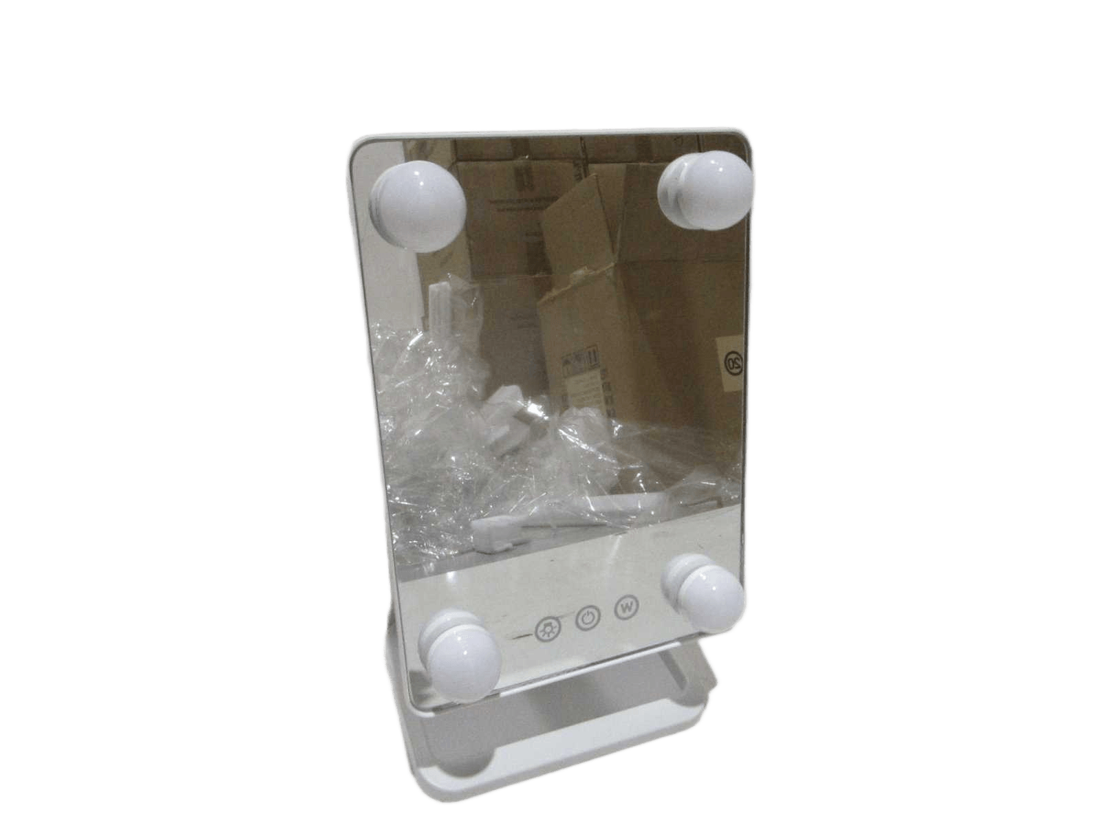 Mirror W 4 Light Bulb Usb Charge Or Battery Aa*4 Plastic Packing: Color Box White 18.5x30