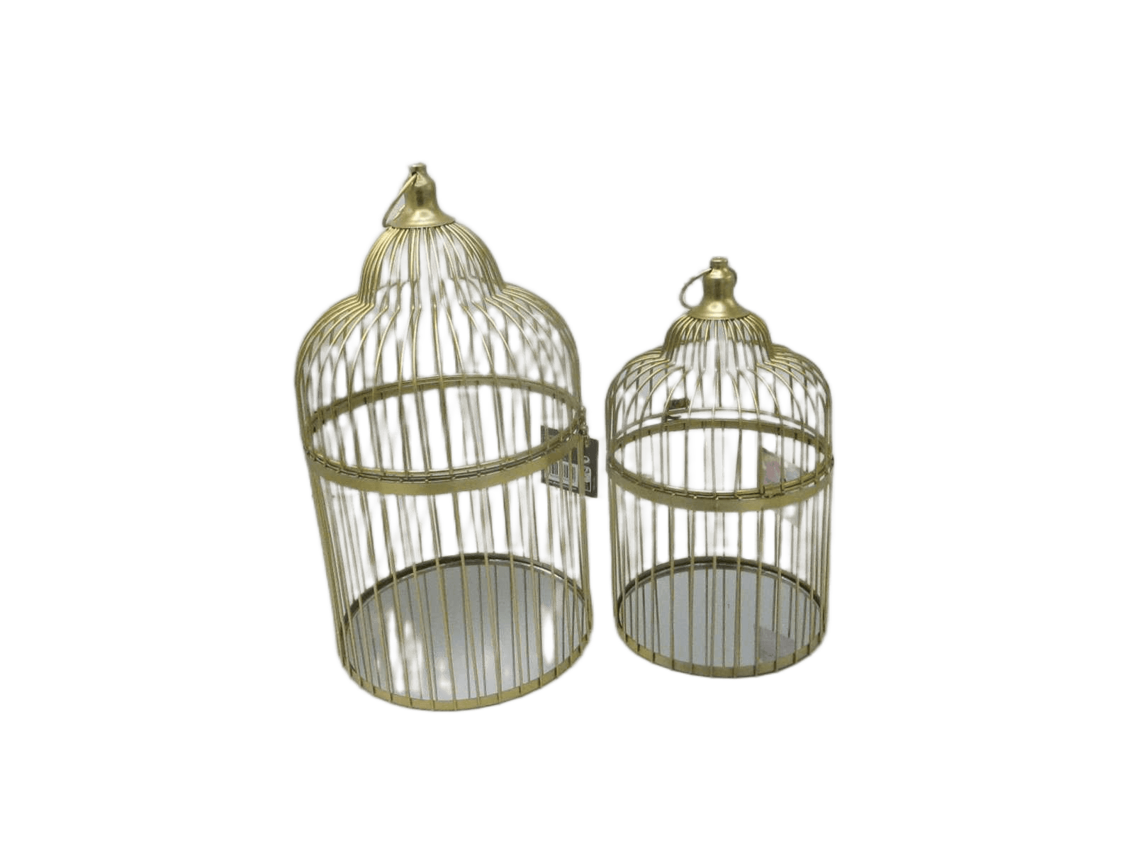Bird Cage Metal Deco Gld X2