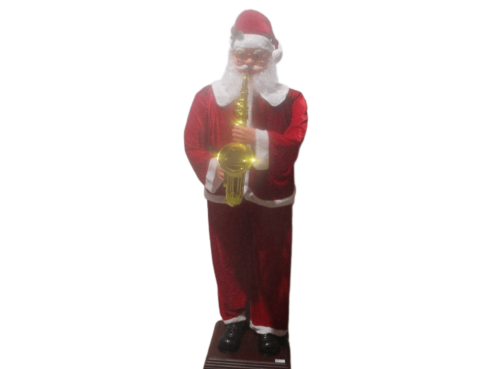 Christmas Man With "jingle Bell"music Pvc+velvet Red 180cm