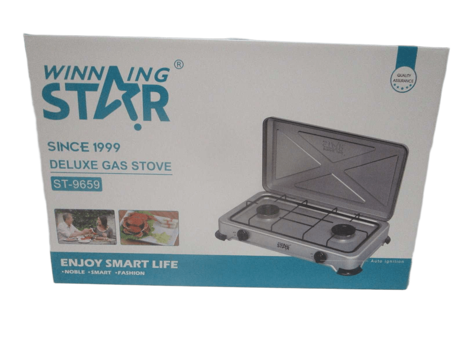 Deluxe Gas Stove Stove:2 Heaters Electric Lighter 0.5mm Stainless Steel Cover 0.5mm Side Cover Silver Electroplate Size:60*36*11cm Sliver Size:60*36*11cm