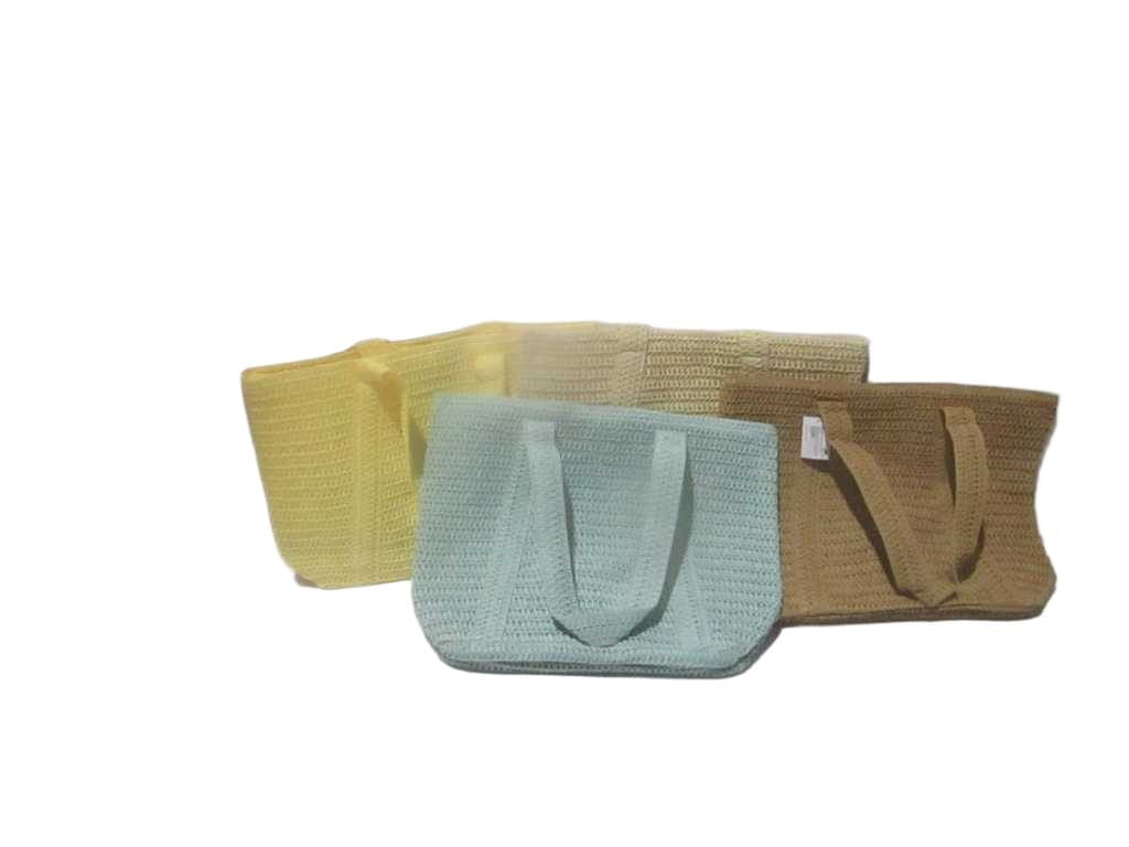 Bag Shopping/Beach Paper Straw Brown/Navie/Beige/Yellow/Mint Green 5col Ass 50x35hx36x12