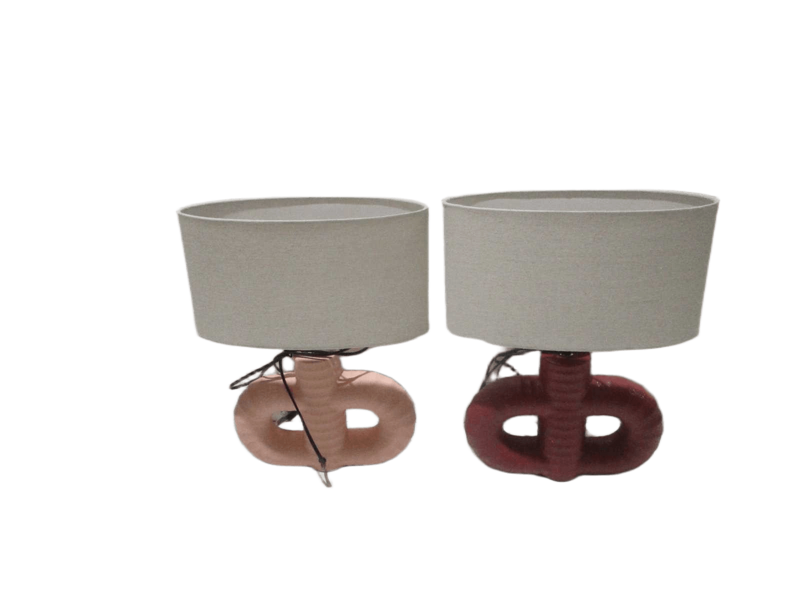 Table Lamp Ceramique Ovale Shape Fabric French Plug