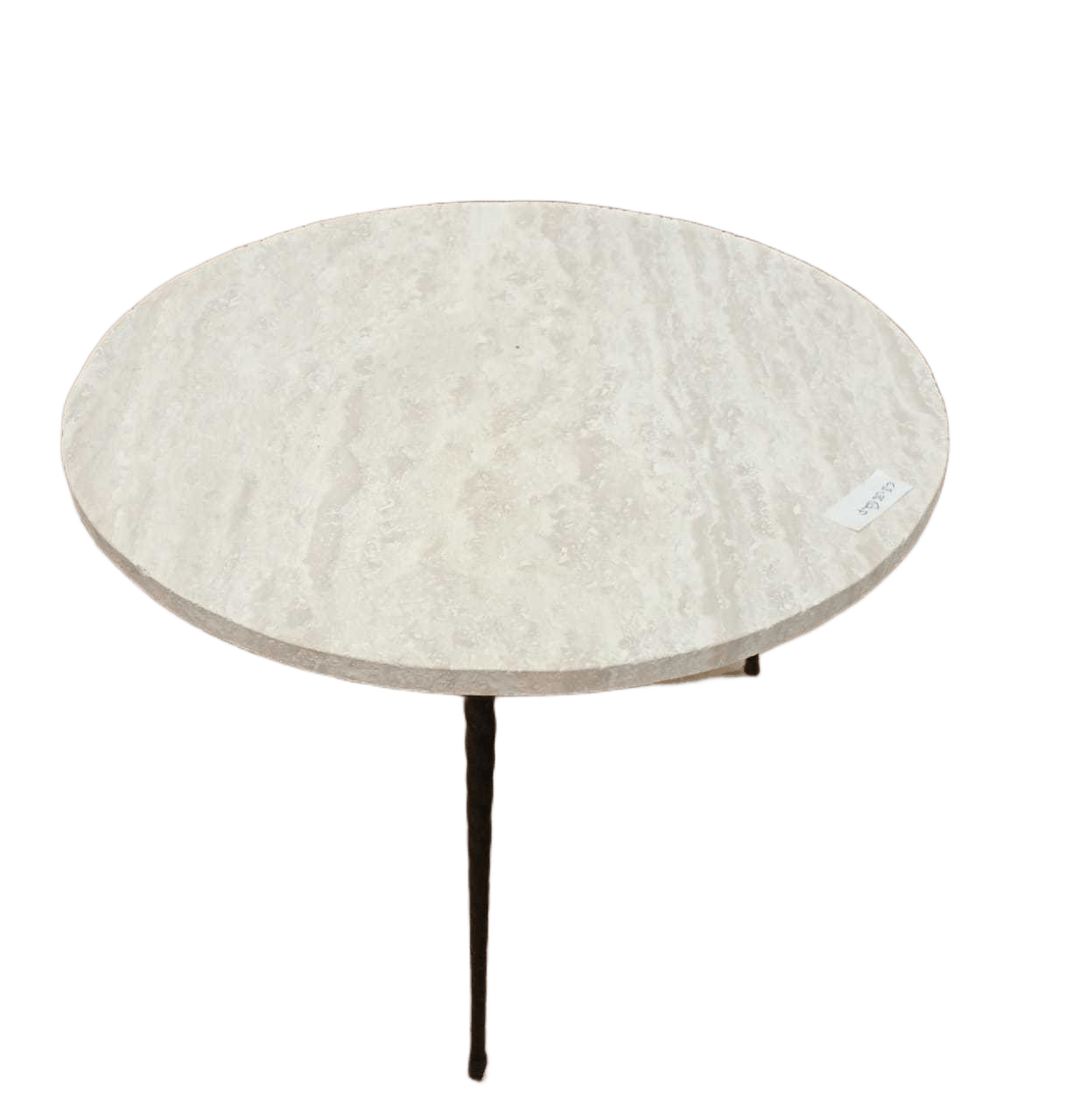 Coffee Table Elegant Sandstone+metal White Sandstone Straight Edge Half Filled 50x50x32.8