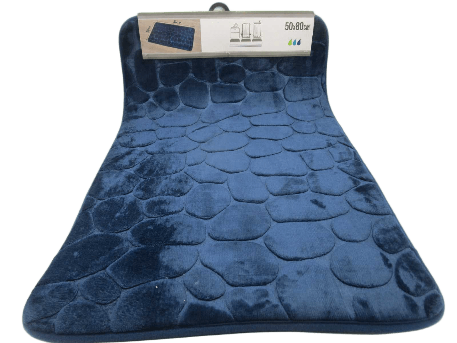 Bathmat Memory Microfiber Pebble 50x80 Cm - Blue Marine