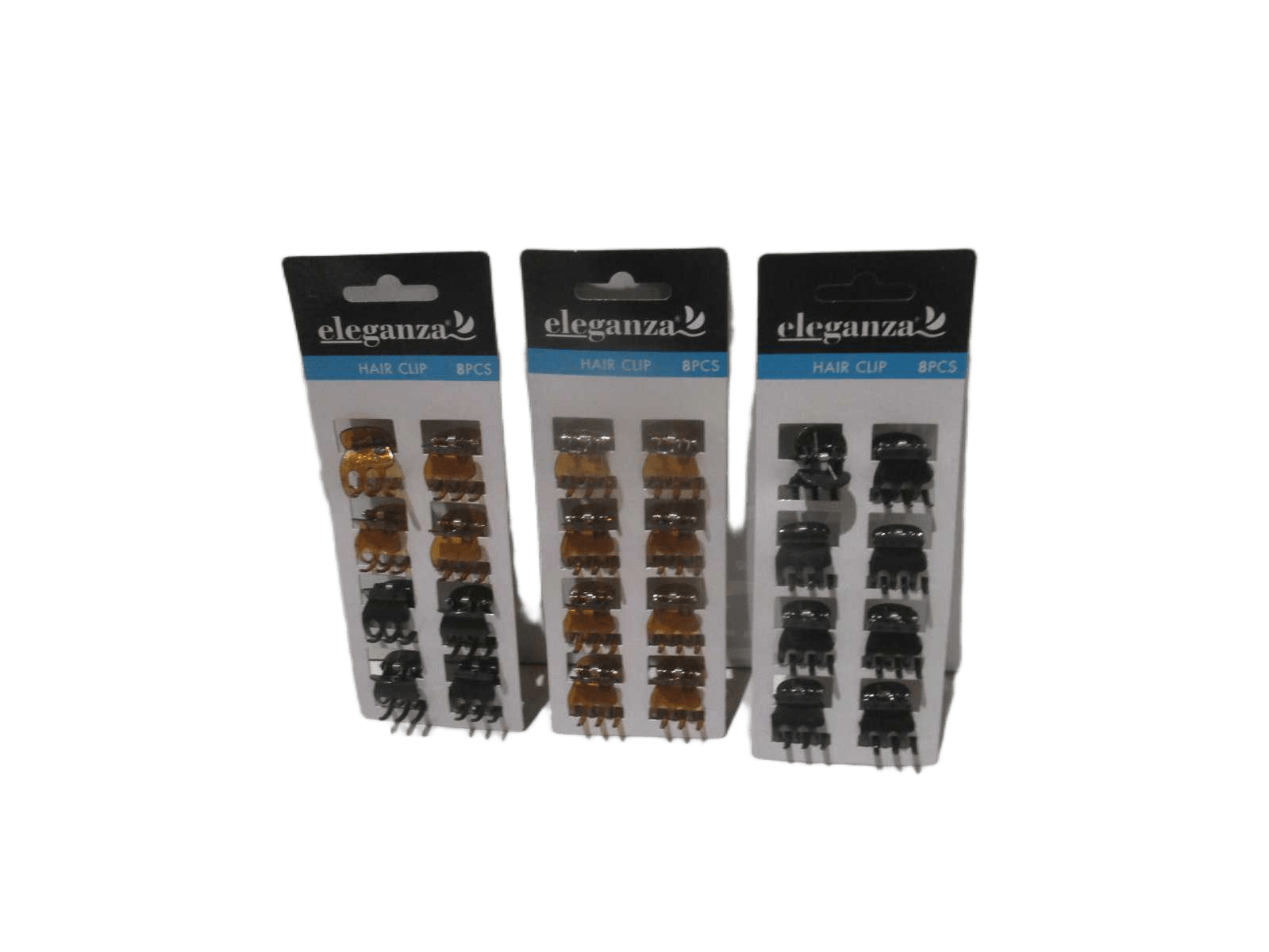 Hair Clips 8pcs 3ass Clr