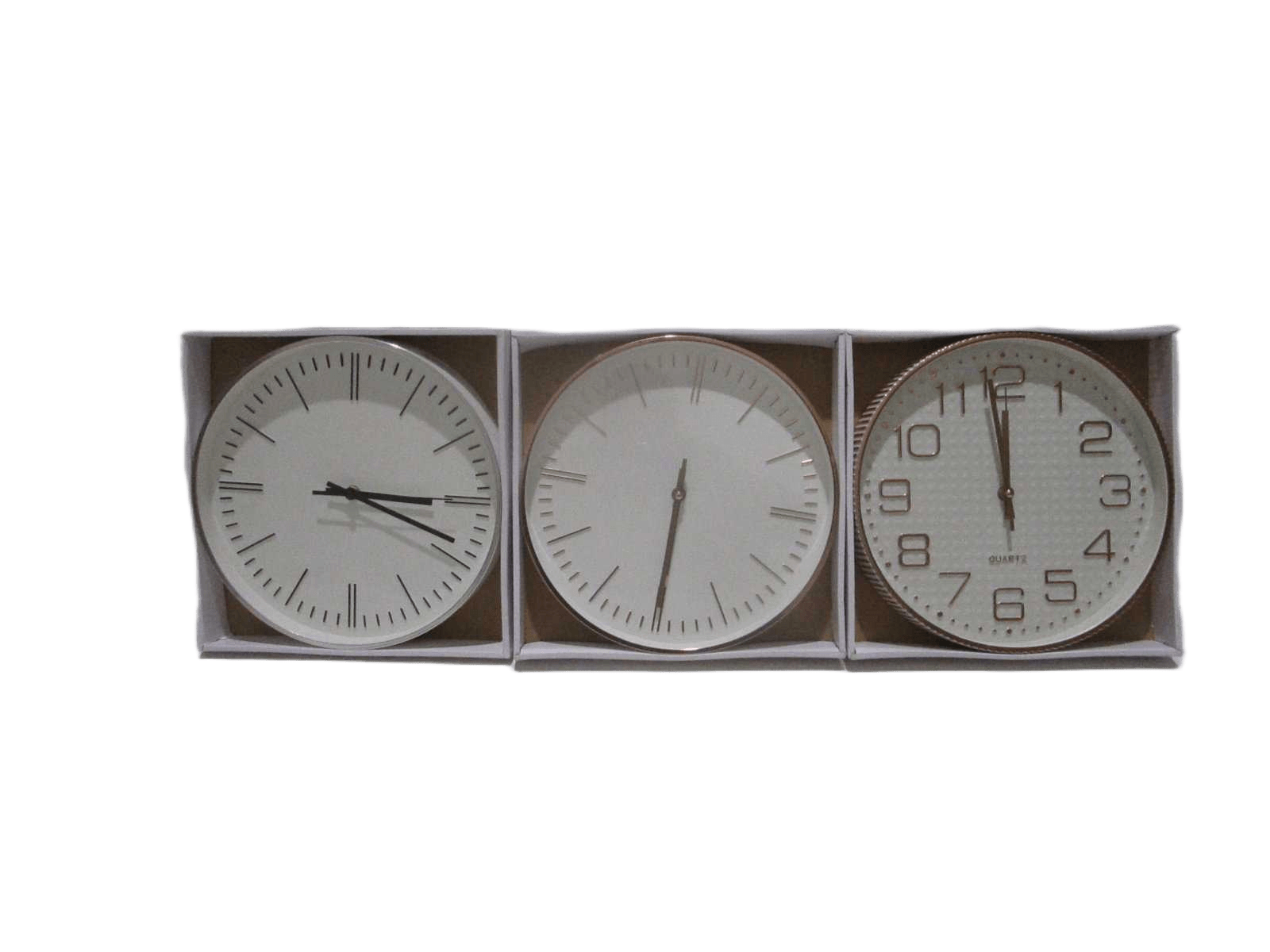 Clock-540g Plastic+glass White Display Box Rose Gold White+black Ass 30*30cm