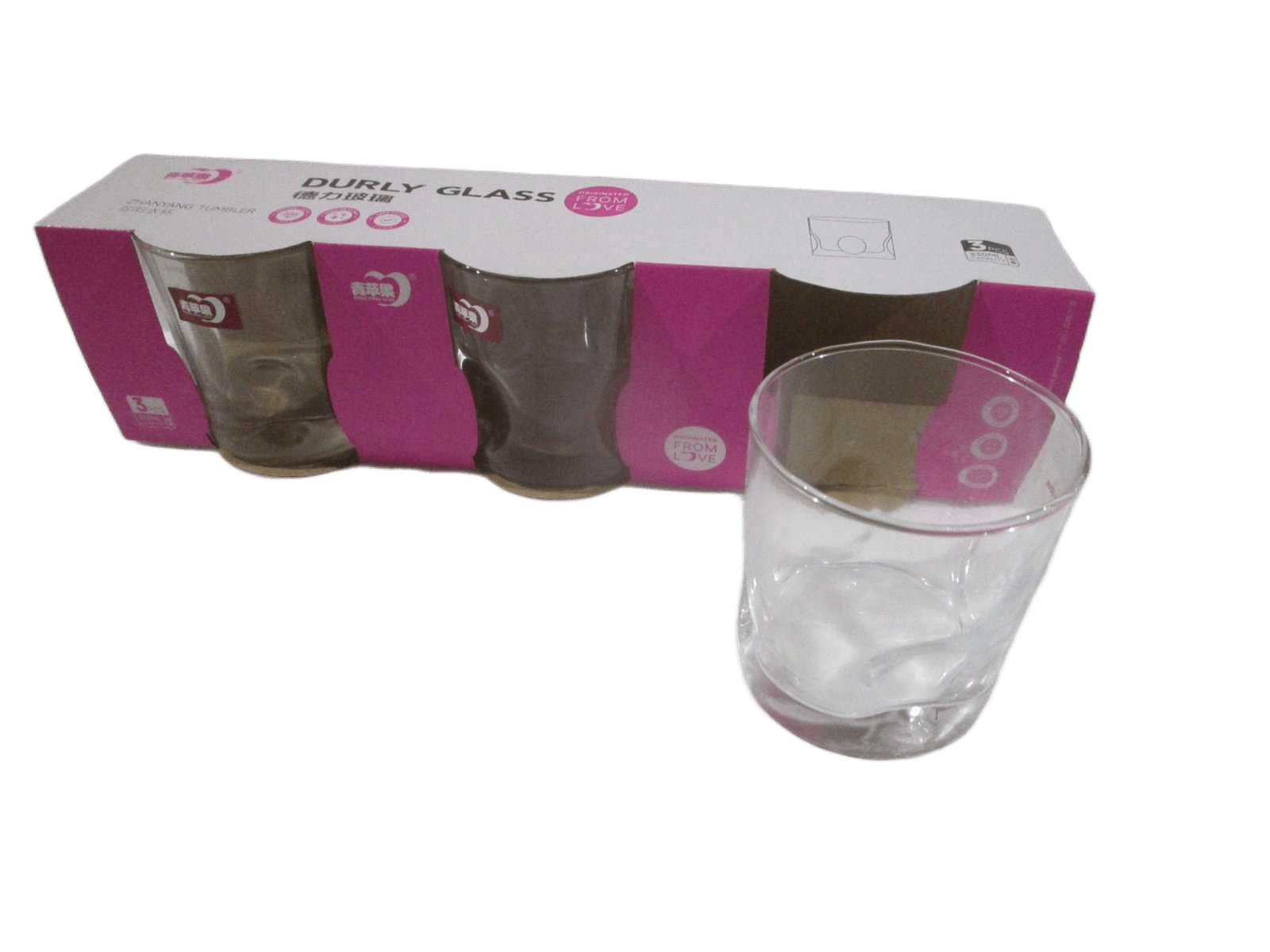 Cupset Of 3pcs Whisky Cup Glass 270g Window Boxclear