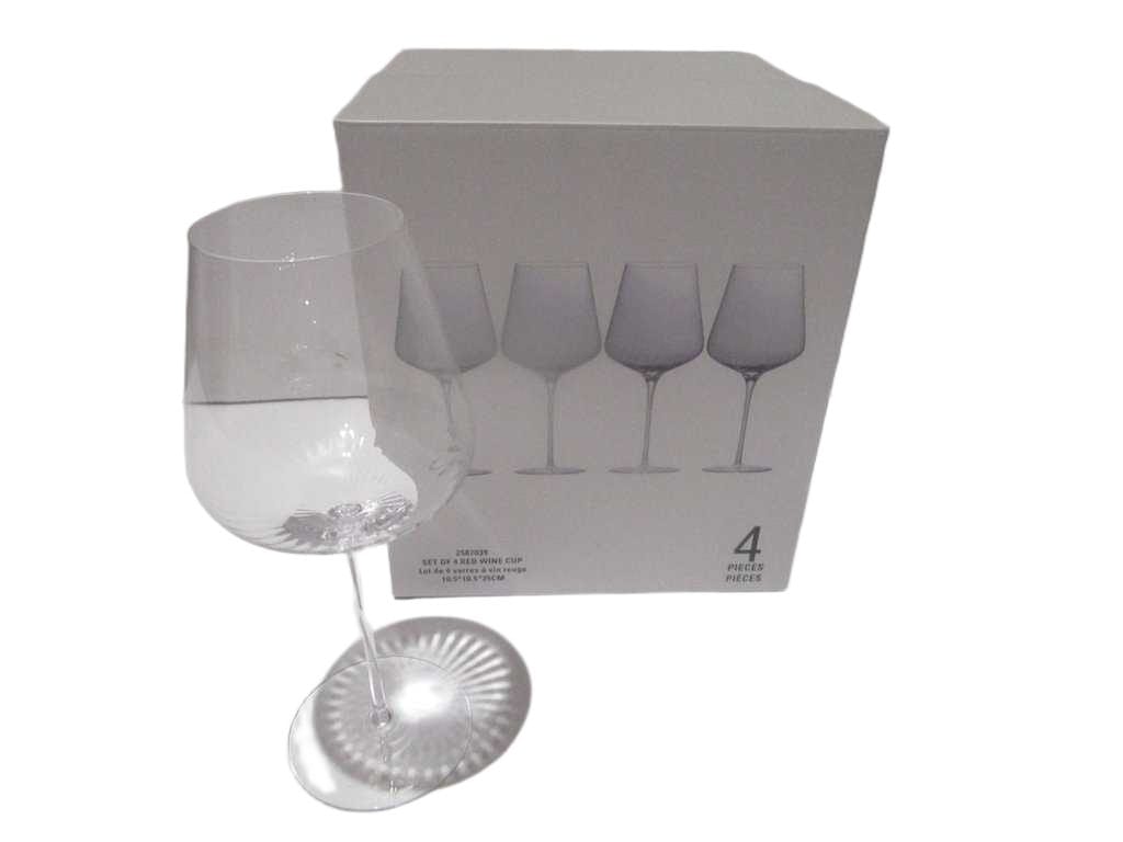 Wine Cup Set Of 4 Red , Crystal Colorbox 'clear '10.5*h25