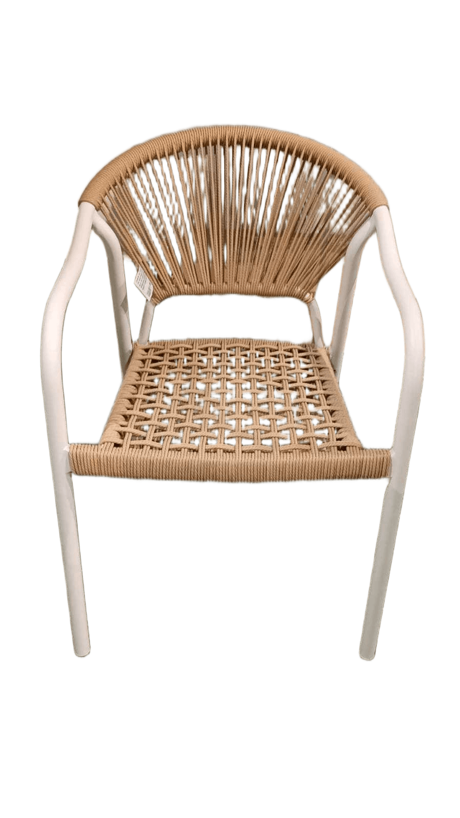 Chair Outdoor Alu Tube 28x1.2mm Pe Rattan 22pcs/Stack White/Beige Alu 91725pf5a; Pe Wm-Cs003-013 W56xd63xh83cm