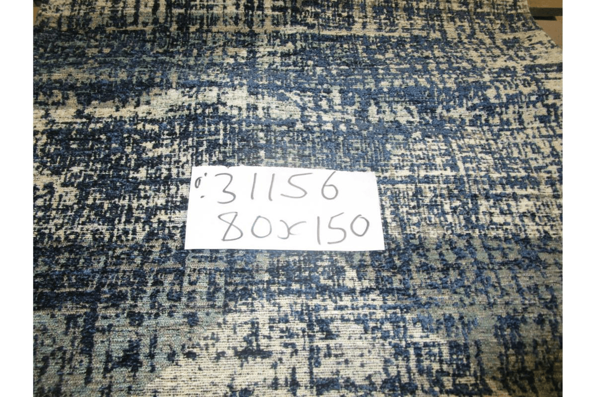 Carpet Luga Blue 02a 80% Polyester 20% Cotton 1300 Gsm Flat Weave Size:80x150