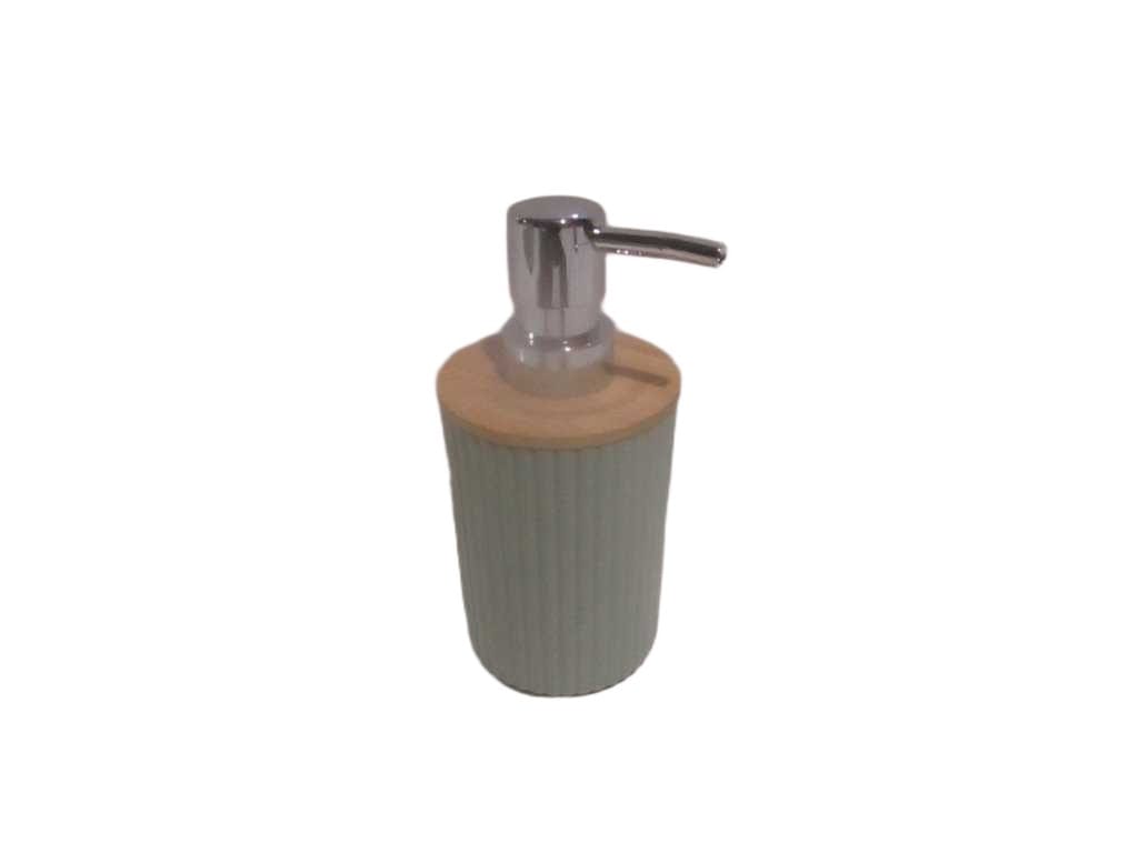 Soap Dispenser, Pp+bamboo 99g Green Dia 7.5*16.5