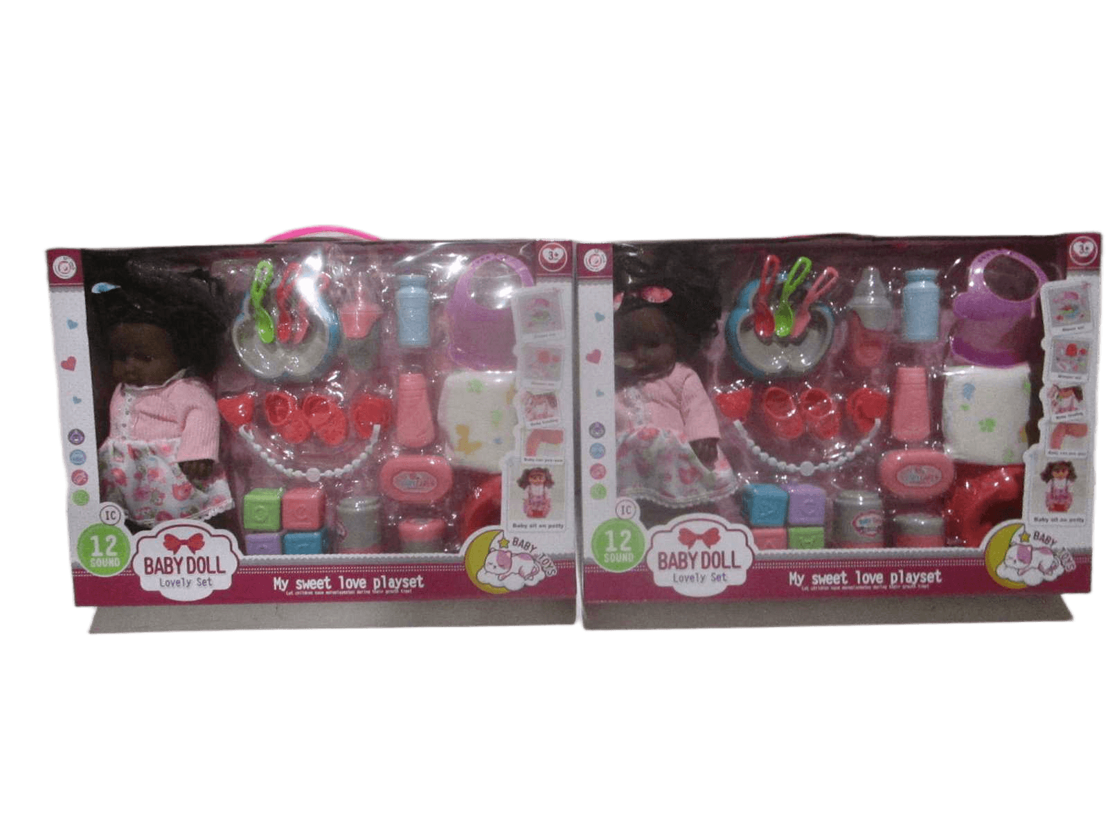 Doll Plastic Set Of 16 Pcs Button Cell*3 Noise Packing:window Box 2 Designe Ass 35x50x10