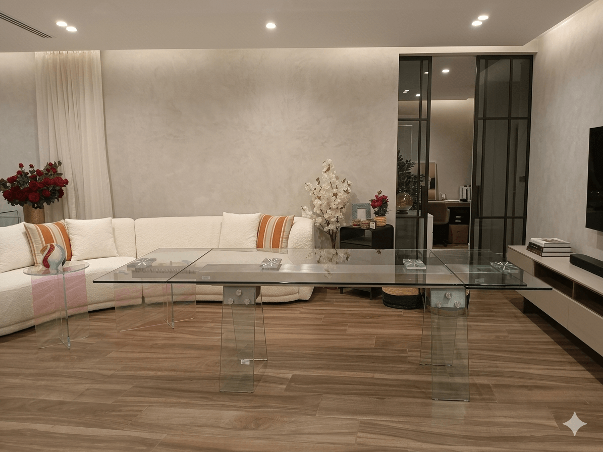 Dinning Table 12mm Glass Green 180-260*90*75