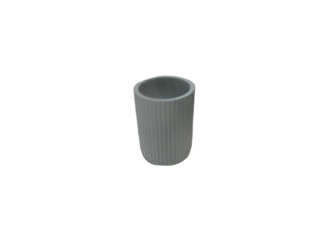 Cup Polyresin Rounded Ridged - Vert Eucalyptus