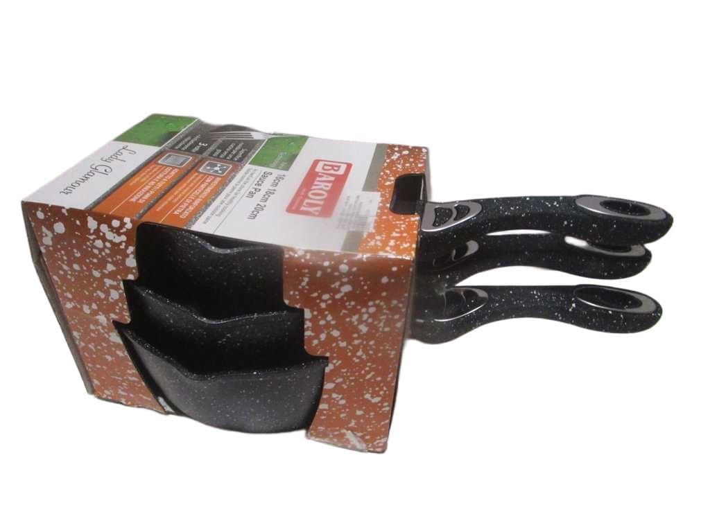 Pan Sauce Set Of 3 16cm,18cm, 20cm Non-Sick Coating Suitable For All Cooktops,3mm 16cmx7.5 18cmx8 20cmx8.5