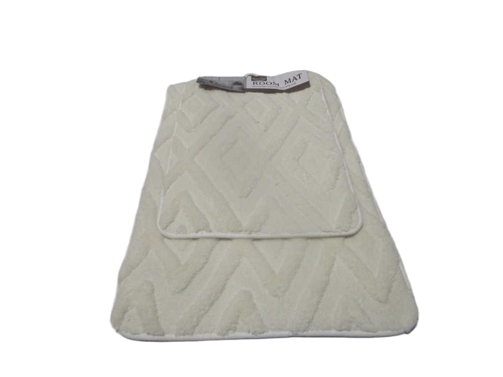 Mat Microfiber Chenille Anti-Slip Set Of 2pc 0.8cm White 40x60 50x80