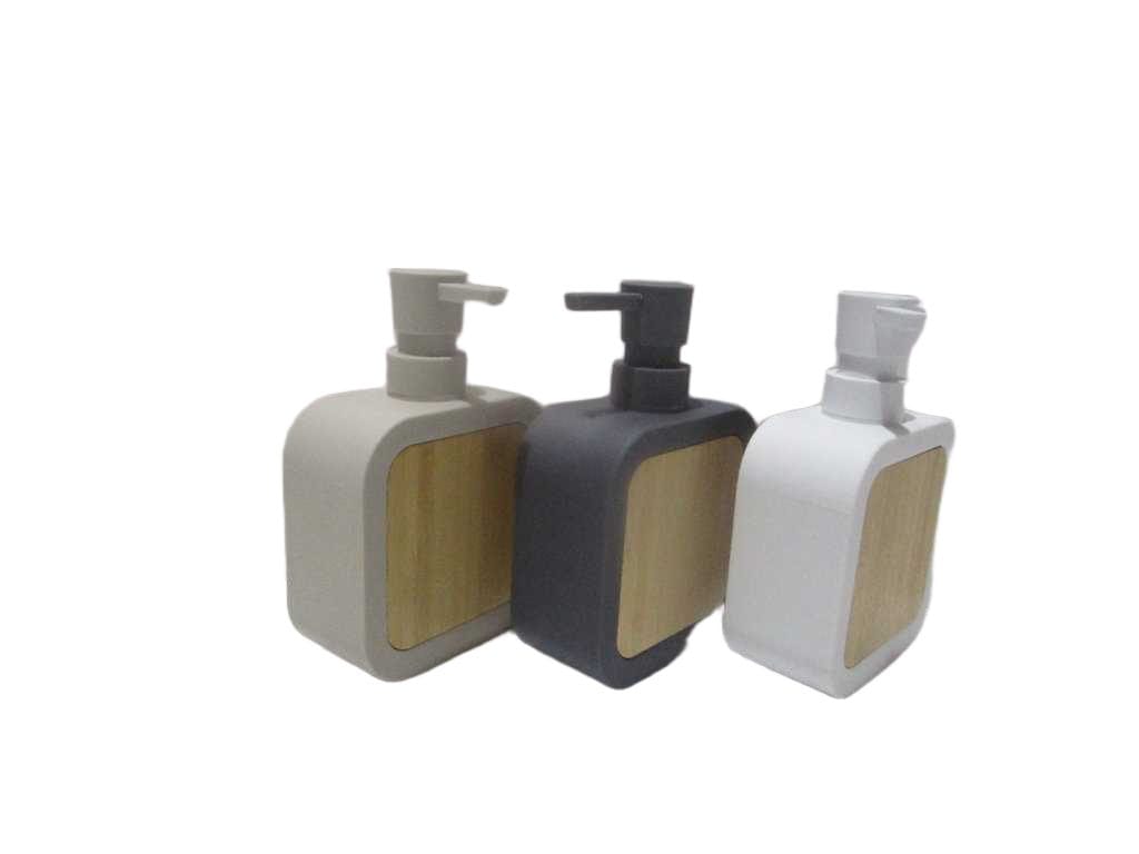 Dispenser White Boxabs+bamboo Deco White Dark Grey Beige 16*11*5