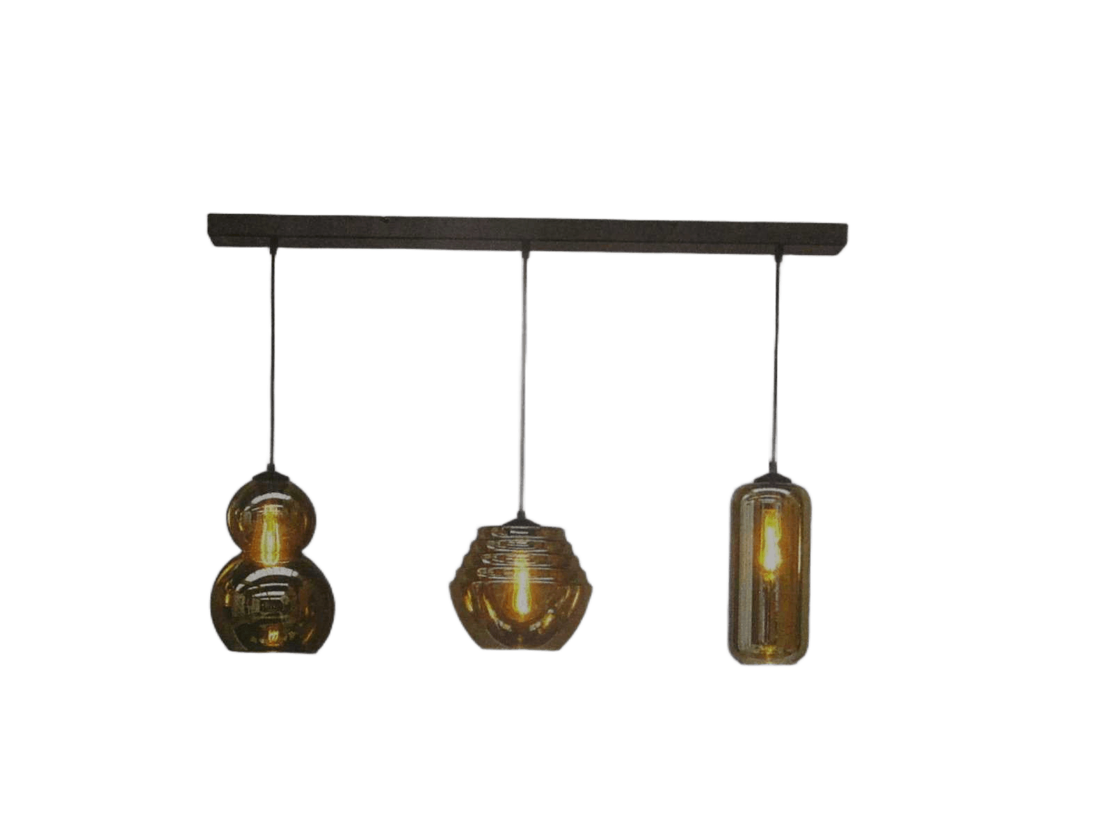 Hl Quinto 3-Light Matt Black 100x8cm 3x Glass Smoke 1x -2 + 1x -5 + 1x -8 - Included Bulb Slx023960205 X3 Black Fume Glass - Black