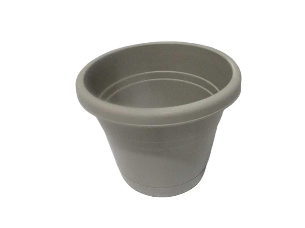 Flower Pot Kumquat Pp With Plate 650g 100% Recyclable Light Grey Dia34xh29