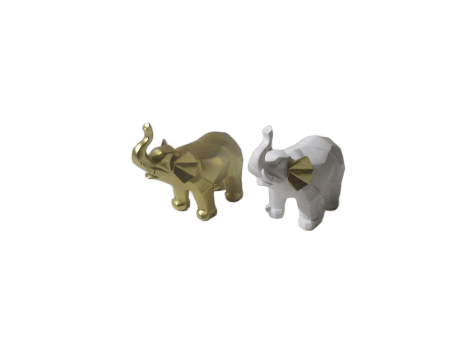 Statue Elephant 2 Color Assortedgold White 20.5cm