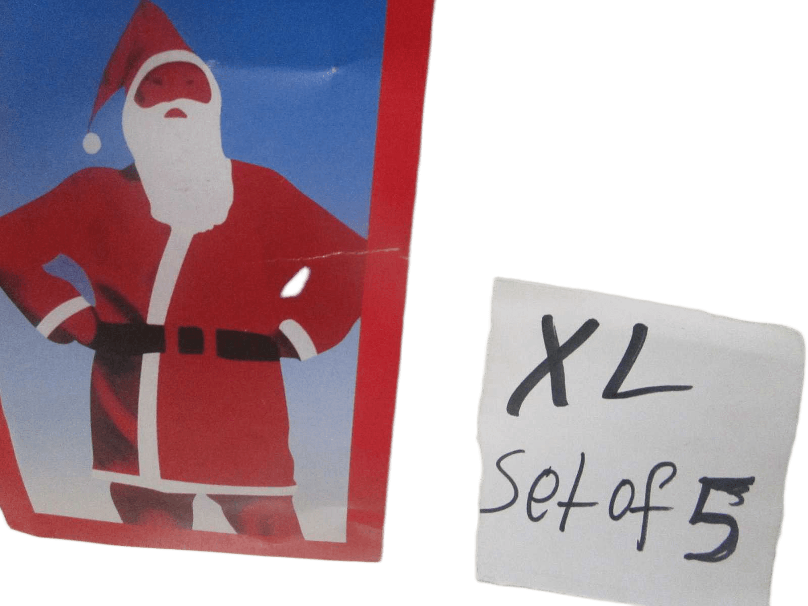 Santa Suit(Man) Set Of 5pcs Non- Woven Fabric Packing:pe Bag W Hook As Sample Xl