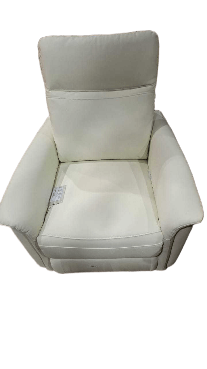 Chair Single With Recliner 810 White Leather, Bonded Leather, Wood, Foam 90x95x98